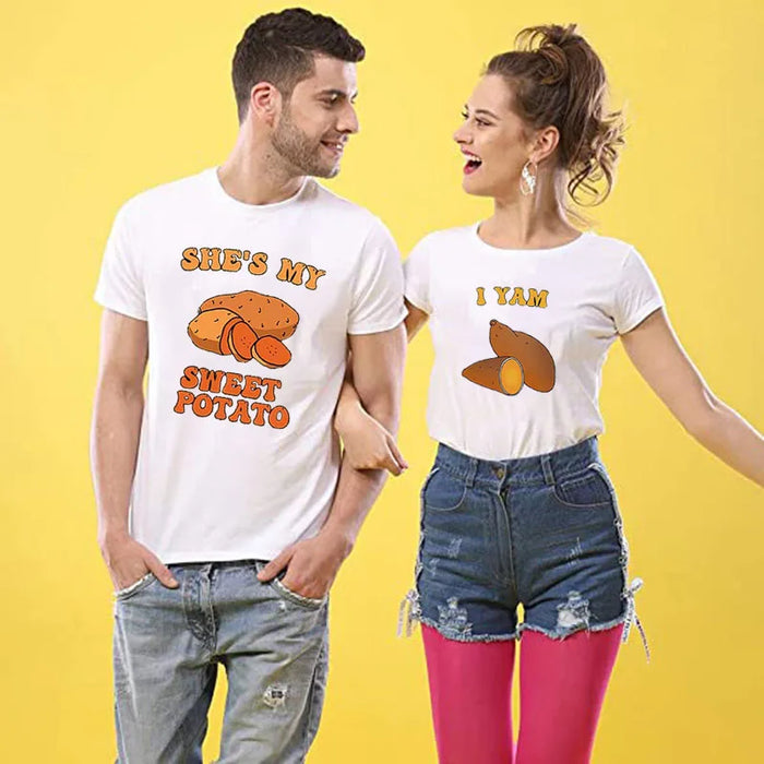 Couples Matching Shirts My Sweet Potato Thanksgiving Gift T-Shirt.