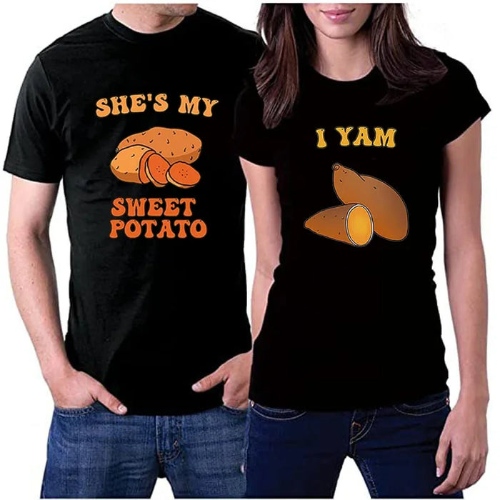 Couples Matching Shirts I Yam Set Thanksgiving T-Shirt.