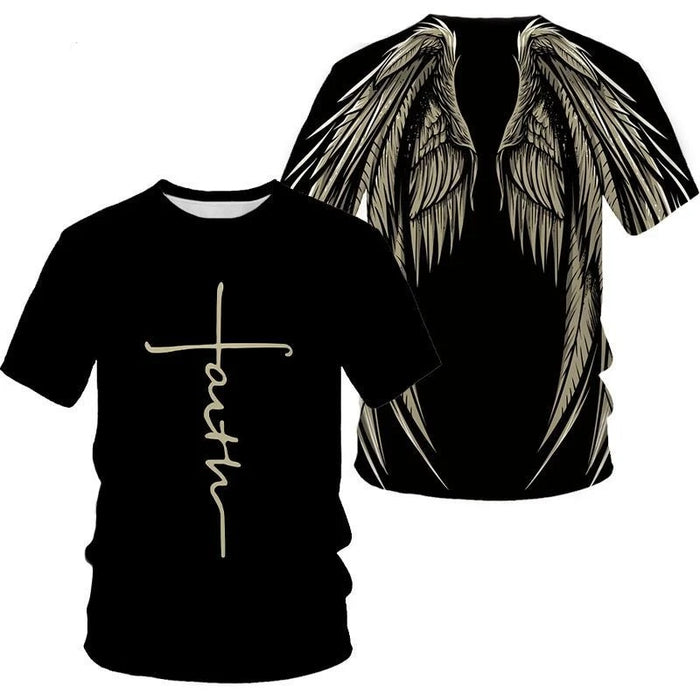 Angel Wings Cross Unisex Short Sleeve T-Shirt's